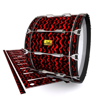 Pearl Championship Maple Bass Drum Slip (OLD) - Wave Brush Strokes Red and Black (Red)