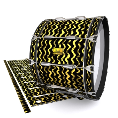 Pearl Championship Maple Bass Drum Slip (OLD) - Wave Brush Strokes Yellow and Black (Yellow)