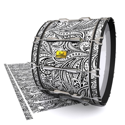 Pearl Championship Maple Bass Drum Slip (Old) - White Paisley (Themed)