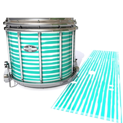 Pearl Championship CarbonCore Snare Drum Slip - Lateral Brush Strokes Aqua and White (Green) (Blue)
