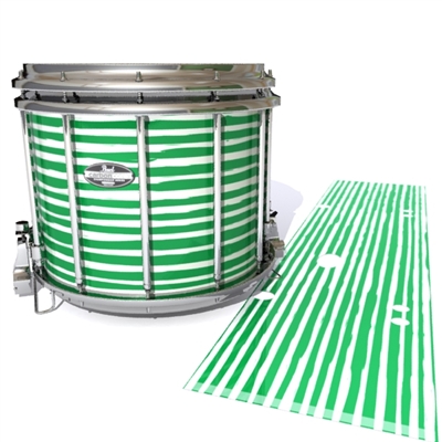 Pearl Championship CarbonCore Snare Drum Slip - Lateral Brush Strokes Green and White (Green)