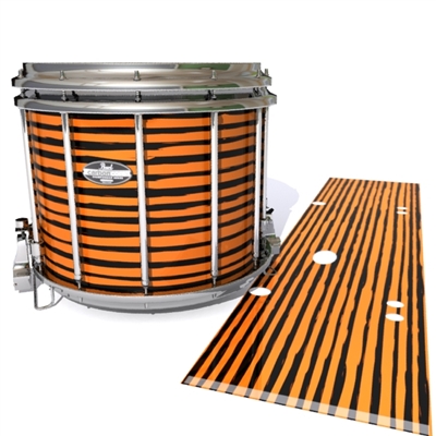 Pearl Championship CarbonCore Snare Drum Slip - Lateral Brush Strokes Orange and Black (Orange)