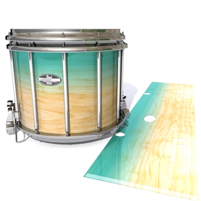 Pearl Championship CarbonCore Snare Drum Slip - Maple Woodgrain Teal Fade (Blue) (Green)