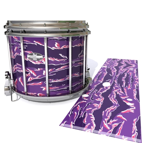 Pearl Championship CarbonCore Snare Drum Slip - Violet Voltage Tiger Camouflage (Purple)