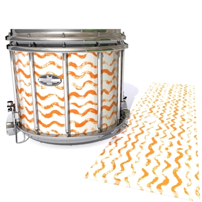 Pearl Championship CarbonCore Snare Drum Slip - Wave Brush Strokes Orange and White (Orange)