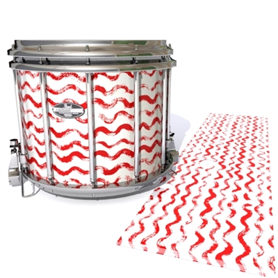 Pearl Championship CarbonCore Snare Drum Slip - Wave Brush Strokes Red and White (Red)