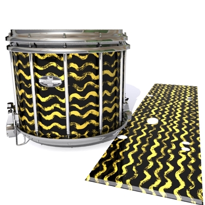 Pearl Championship CarbonCore Snare Drum Slip - Wave Brush Strokes Yellow and Black (Yellow)