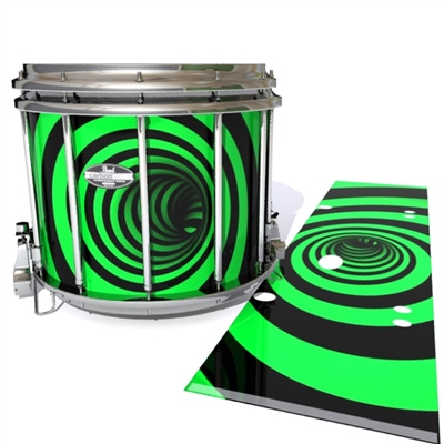 Pearl Championship CarbonCore Snare Drum Slip - Green Vortex Illusion (Themed)