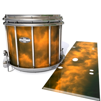 Pearl Championship CarbonCore Snare Drum Slip - Orange Smokey Clouds (Themed)