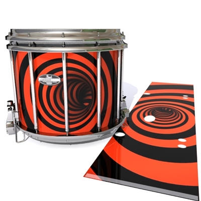 Pearl Championship CarbonCore Snare Drum Slip - Red Vortex Illusion (Themed)