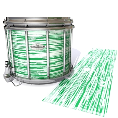 Pearl Championship Maple Snare Drum Slip - Chaos Brush Strokes Green and White (Green)