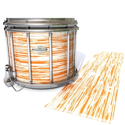 Pearl Championship Maple Snare Drum Slip - Chaos Brush Strokes Orange and White (Orange)