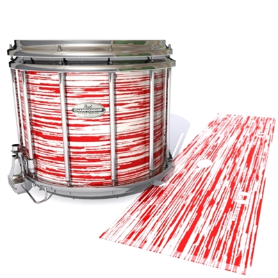 Pearl Championship Maple Snare Drum Slip - Chaos Brush Strokes Red and White (Red)