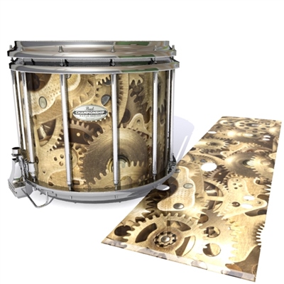 Pearl Championship Maple Snare Drum Slip - Golden Gears (Themed)