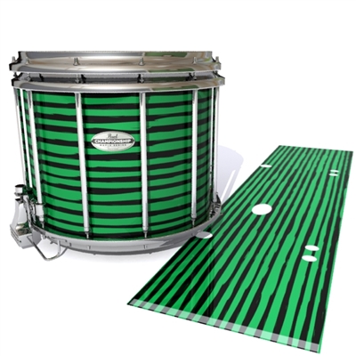 Pearl Championship Maple Snare Drum Slip - Lateral Brush Strokes Green and Black (Green)