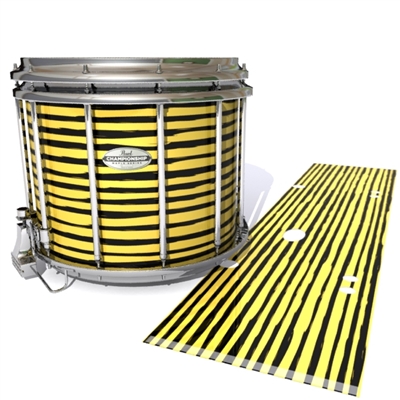 Pearl Championship Maple Snare Drum Slip - Lateral Brush Strokes Yellow and Black (Yellow)