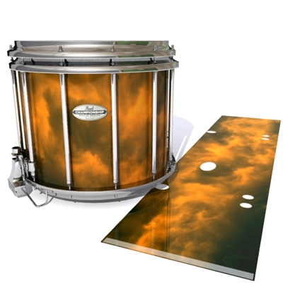 Pearl Championship Maple Snare Drum Slip - Orange Smokey Clouds (Themed)