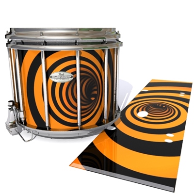 Pearl Championship Maple Snare Drum Slip - Orange Vortex Illusion (Themed)2