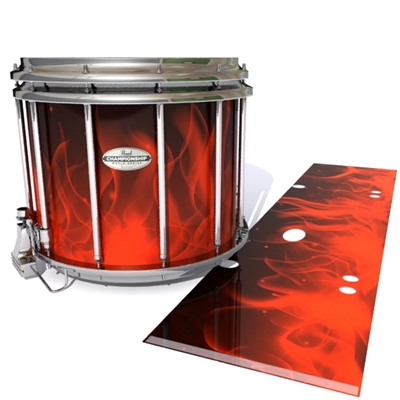 Pearl Championship Maple Snare Drum Slip - Red Flames (Themed)