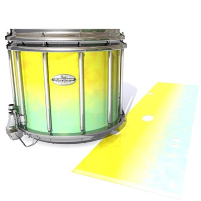 Pearl Championship Maple Snare Drum Slip - Springtime Fade (Yellow) (Aqua)
