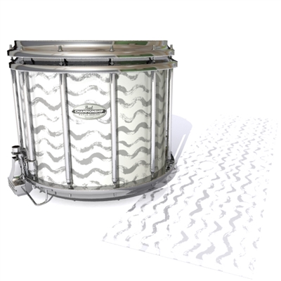 Pearl Championship Maple Snare Drum Slip - Wave Brush Strokes Grey and White (Neutral)