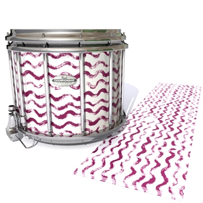 Pearl Championship Maple Snare Drum Slip - Wave Brush Strokes Maroon and White (Red)