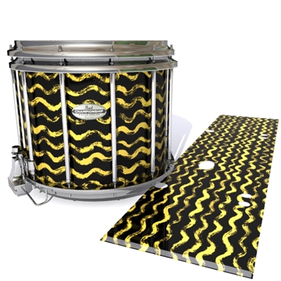 Pearl Championship Maple Snare Drum Slip - Wave Brush Strokes Yellow and Black (Yellow)