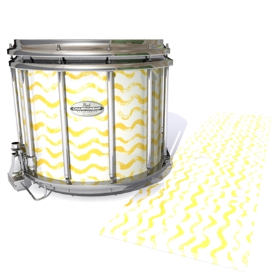 Pearl Championship Maple Snare Drum Slip - Wave Brush Strokes Yellow and White (Yellow)