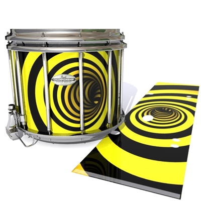 Pearl Championship Maple Snare Drum Slip - Yellow Vortex Illusion (Themed)