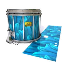 Pearl Championship Maple Snare Drum Slip (Old) - Blue Feathers (Themed)