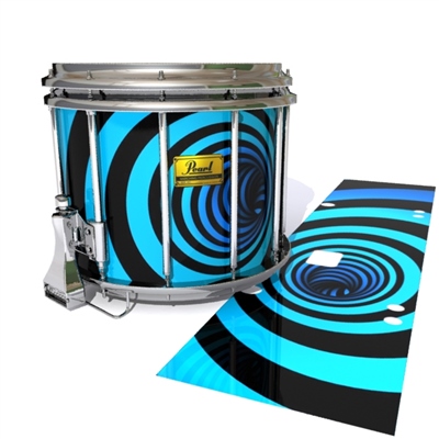 Pearl Championship Maple Snare Drum Slip (Old) - Blue Vortex Illusion (Themed)