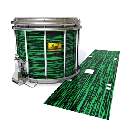 Pearl Championship Maple Snare Drum Slip (Old) - Chaos Brush Strokes Green and Black (Green)