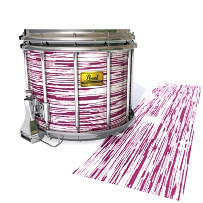 Pearl Championship Maple Snare Drum Slip (Old) - Chaos Brush Strokes Maroon and White (Red)