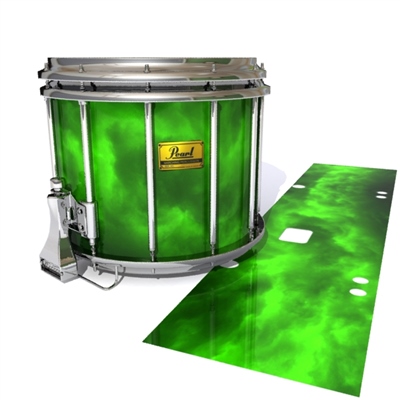 Pearl Championship Maple Snare Drum Slip (Old) - Green Smokey Clouds (Themed)