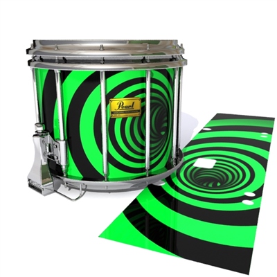 Pearl Championship Maple Snare Drum Slip (Old) - Green Vortex Illusion (Themed)