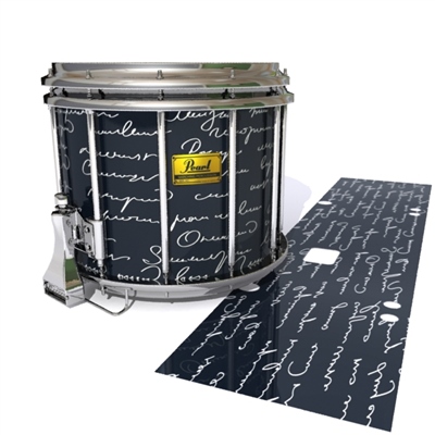 Pearl Championship Maple Snare Drum Slip (Old) - Illegible Script on Black (Themed)