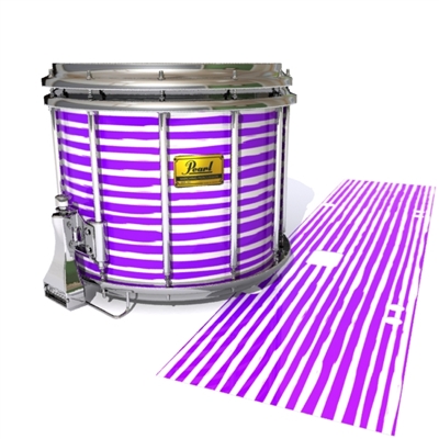 Pearl Championship Maple Snare Drum Slip (Old) - Lateral Brush Strokes Purple and White (Purple)