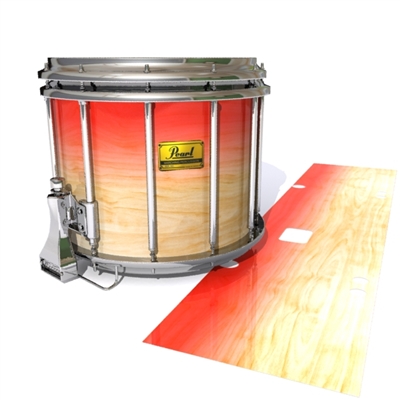Pearl Championship Maple Snare Drum Slip (Old) - Maple Woodgrain Red Fade (Red)