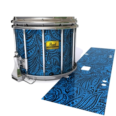 Pearl Championship Maple Snare Drum Slip (Old) - Navy Blue Paisley (Themed)