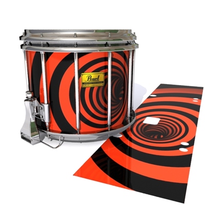 Pearl Championship Maple Snare Drum Slip (Old) - Red Vortex Illusion (Themed)