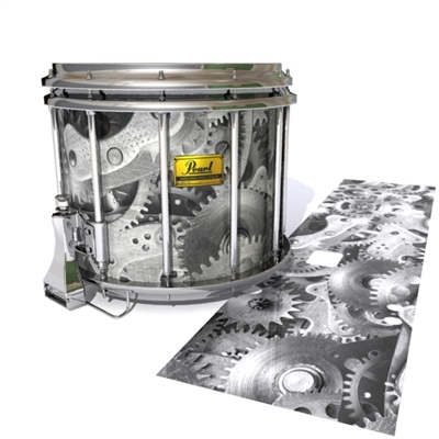 Pearl Championship Maple Snare Drum Slip (Old) - Silver Gears(Themed)