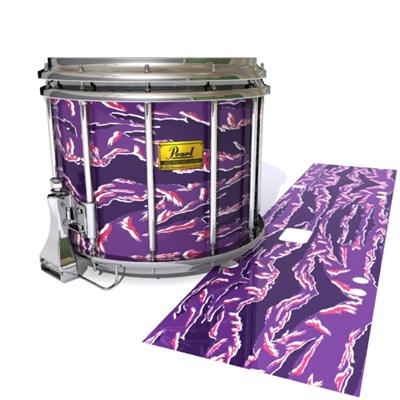 Pearl Championship Maple Snare Drum Slip (Old) - Violet Voltage Tiger Camouflage (Purple)