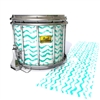 Pearl Championship Maple Snare Drum Slip (Old) - Wave Brush Strokes Aqua and White (Green) (Blue)