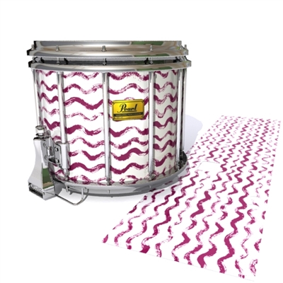 Pearl Championship Maple Snare Drum Slip (Old) - Wave Brush Strokes Maroon and White (Red)