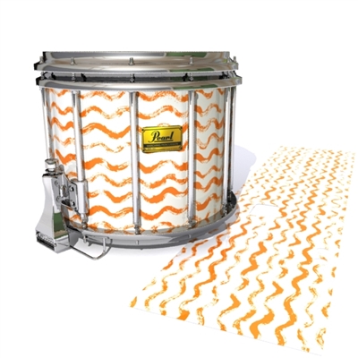 Pearl Championship Maple Snare Drum Slip (Old) - Wave Brush Strokes Orange and White (Orange)