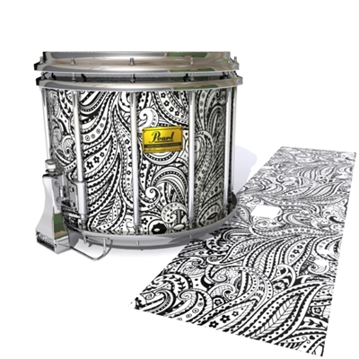 Pearl Championship Maple Snare Drum Slip (Old) - White Paisley (Themed)