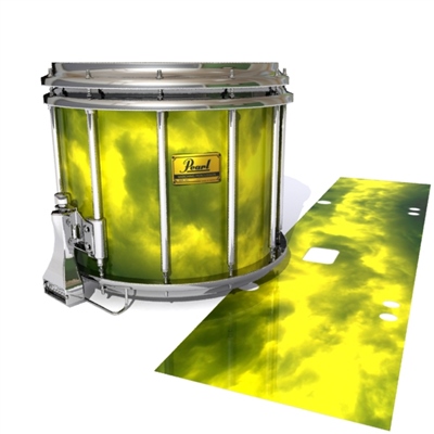 Pearl Championship Maple Snare Drum Slip (Old) - Yellow Smokey Clouds (Themed)