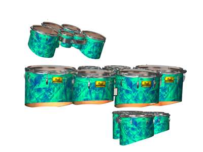 Pearl Championship Maple Tenor Drum Slips - Aqua Cosmic Glass