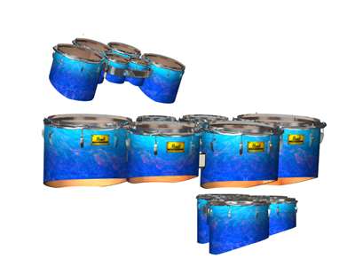 Pearl Championship Maple Tenor Drum Slips - Aquatic Blue Fade