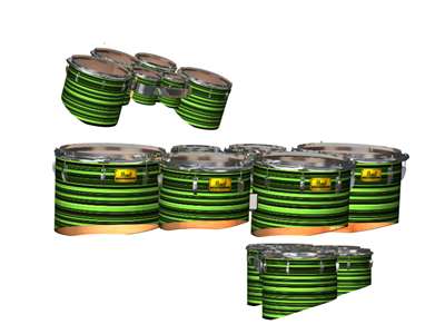 Pearl Championship Maple Tenor Drum Slips - Green Horizon Stripes